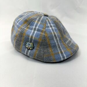 Boston Scally Spring Rose XL Cap SOLD OUT Wool Blue Grey Plaid W/Pin